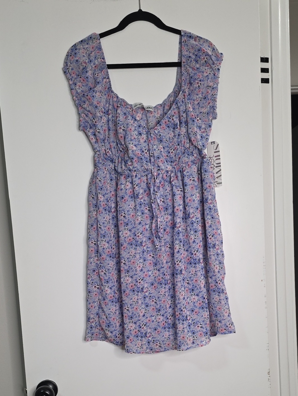 Discovery Lavender Floral Tie-Waist Kids Dress
